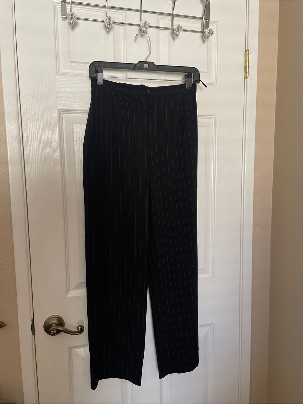 Style & Co. Black Pinstripe Wide-Leg Trousers